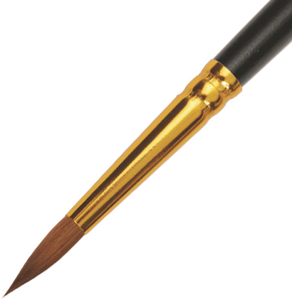 Кисть Roubloff колонок №5 круглая для акварели, гуаши и масла с короткой чёрной ручкой  купить в магазине товаров для рисования ArtCraft.Space