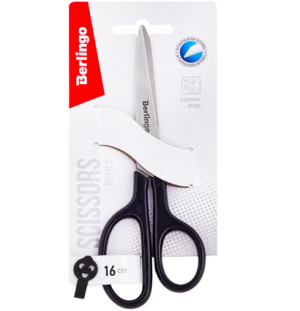 Ножницы Berlingo "Office" 16см, эргономичные ручки, европодвес