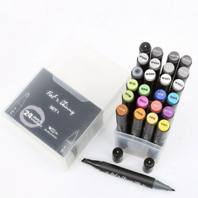 Набор скетч-маркеров Fat&Skinny Set1 24 шт