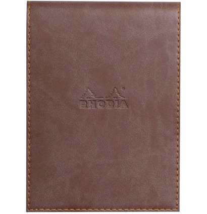 Блокнот Rhodiarama в клетку кожаная обложка шоколадный А6 / 80 листов / 80 гм купить в художественном магазине ArtCraft.Space