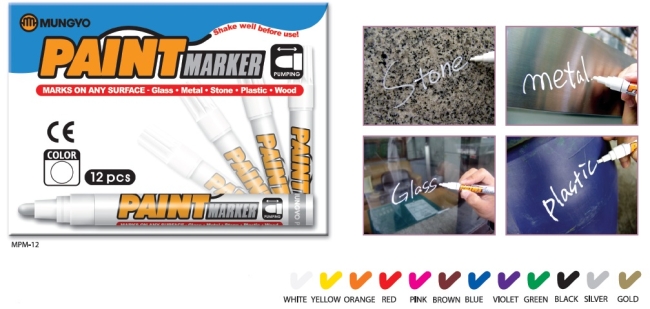 Маркер краска для письма по разным поверхностям цвет оранжевый