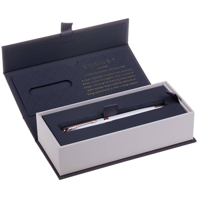 Ручка шариковая Parker Sonnet Pearl Lacquer PGT 1 мм черные чернила, подарочная упаковка купить в магазине ArtCraft.Space Ручка шариковая Parker Sonnet Pearl Lacquer PGT 1 мм черные чернила, подарочная упаковка купить в магазине ArtCraft.Space