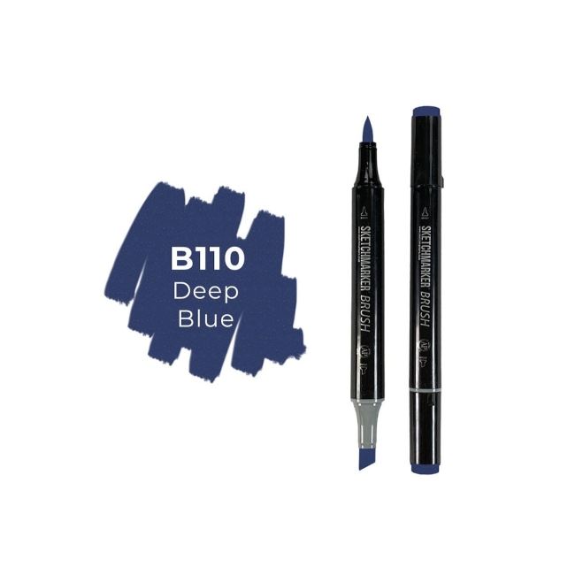 Маркер SKETCHMARKER Brush двухсторонний на спирт.основе цв.B110 Глубокий синий