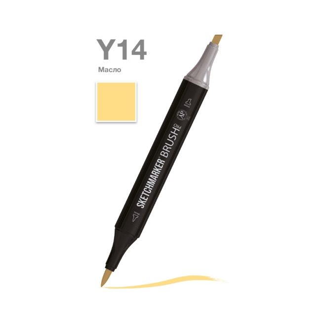 Маркер SKETCHMARKER Brush двухсторонний на спирт.основе цв.Y14 Масло
