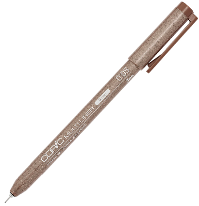 Капиллярный линер Copic Multiliner коричневый поштучно / выбор толщины купить в магазине товаров для рисования ArtCraft.Space с доставкой по РФ и СНГ