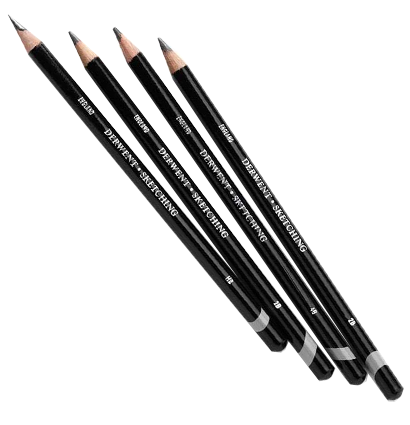 Набор чернографитных водорастворимых карандашей Derwent Sketching Watersoluble 6 штук с точилкой в пенале купить в фирменном художественном магазине ArtCraft.Space с доставкой по РФ и СНГ