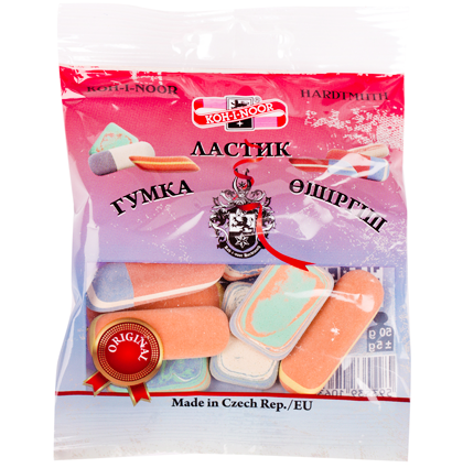 Набор ластиков Koh-I-Noor из каучука 50 г разного размера и цвета купить в художественном магазине ArtCraft.Space
