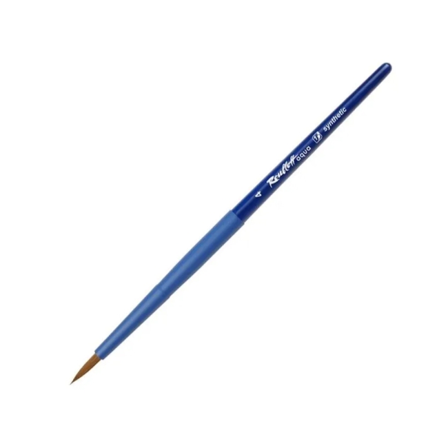 Кисть Roubloff Aqua Blue round синтетика коричн. круглая обойма soft-touch ручка короткая синяя №4