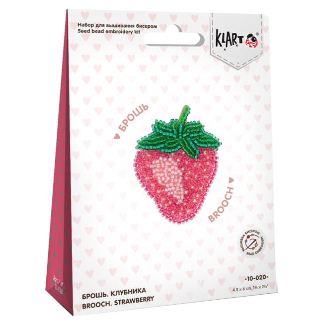 Набор для вышивания Klart "Брошь. Клубника", 4,5*6см