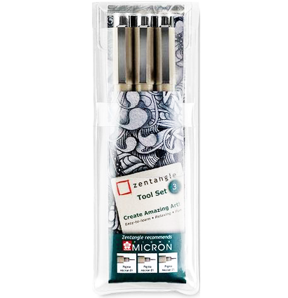 Набор ручек Zentangle Tool Set Sakura Pigma Micron черные 3 штуки  купить в магазине ArtCraft.Space с доставкой по всему миру