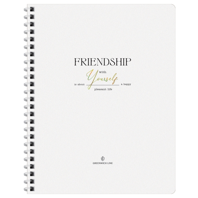 Тетрадь 80л., А5, клетка на гребне GreenwichLine "Friendship", матовая ламинация, тиснение фольгой, 80г/м2