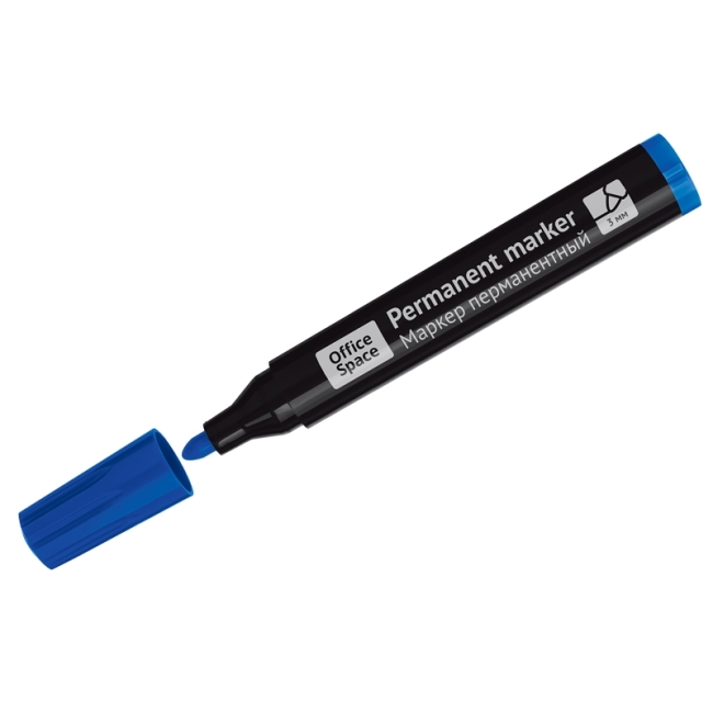 Маркер перманентный OfficeSpace "Contact" синий, пулевидный, без клипа, 3мм Маркер перманентный OfficeSpace "Contact" синий, пулевидный, без клипа, 3мм