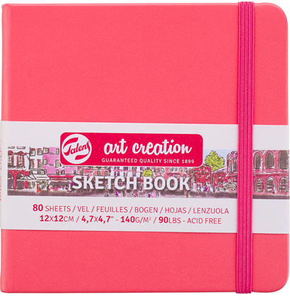 Скетчбук коралловый квадратный Art Creation Sketchbook Royal Talens с резинкой 12х12 см / 80 листов / 140 гм купить в художественном магазине ArtCraft.Space с доставкой по РФ и СНГ