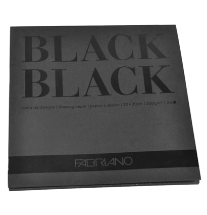 Альбом Fabriano Black Black с черной плотной бумагой квадратный 20х20см / 20 листов / 300 гм купить в фирменном магазине для рисования ArtCraft.Space с доставкой по РФ и СНГ