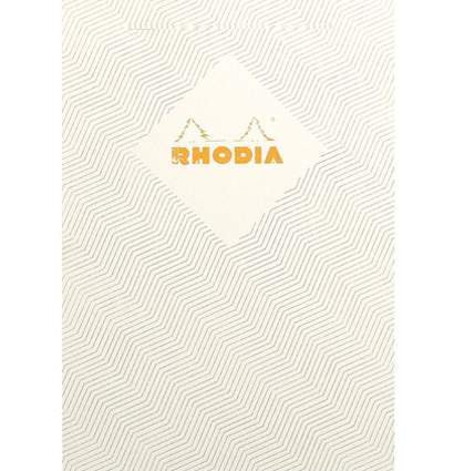 Блокнот Rhodia HERITAGE, А5, кремовый chevrons, мягкая обложка, клетка, 70л, кремовый, микроперф., 9,