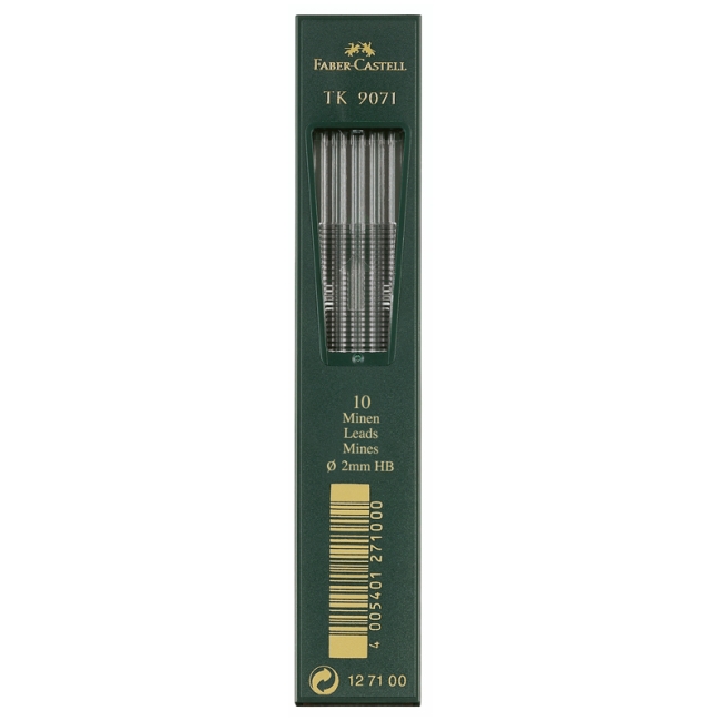Грифели для цанговых карандашей Faber-Castell "TK 9071", 10шт., 2,0мм, HB
