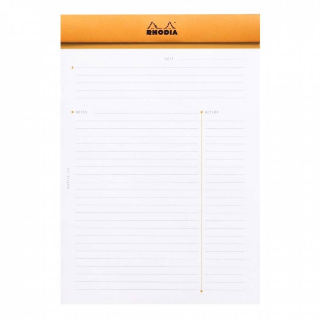 Ежедневник Rhodia Basics 80г/кв.м 14,8х21см микроперфорация линейка 80л мягкая обложка оранжевый