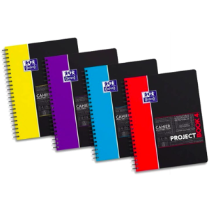 Тетрадь OXFORD Student SOS Project Book A4+ 100л клетка фиксирующаяся резинка папка с 3 клапанами легко чистящаяся пластиковая обложка 5шт цв.ассортименте