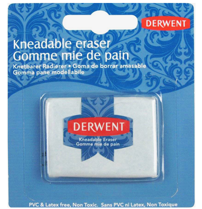 Мягкий ластик  - клячка для работы с интенсивностью карандаша Derwent Kneadable Eraser купить в магазине товаров для рисования ArtCraft.Space с доставкой по РФ и СНГ
