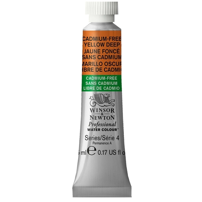 Акварель художественная Winsor&Newton "Professional", 5мл, туба, сер.4 №891 бескадмиевый желтый насыщенный