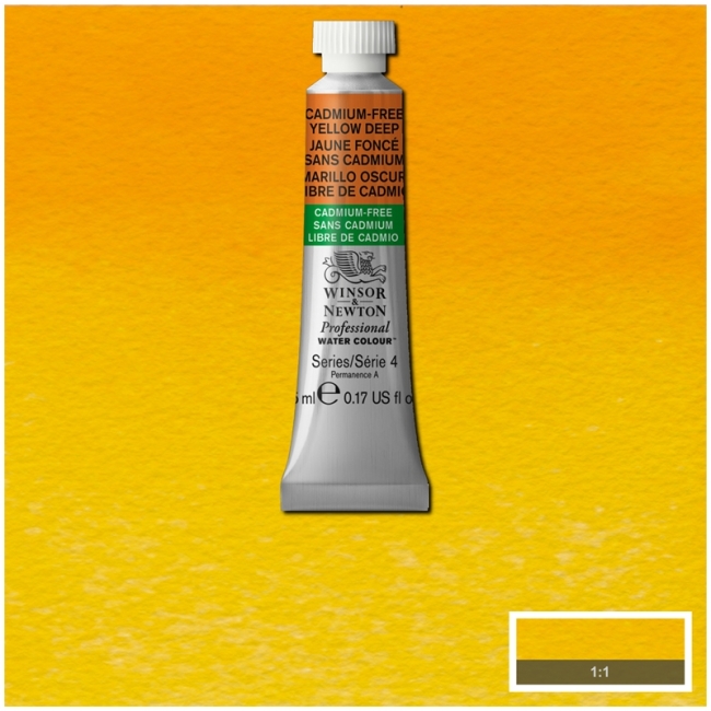 Акварель художественная Winsor&Newton "Professional", 5мл, туба, сер.4 №891 бескадмиевый желтый насыщенный Акварель художественная Winsor&Newton "Professional", 5мл, туба, сер.4 №891 бескадмиевый желтый насыщенный