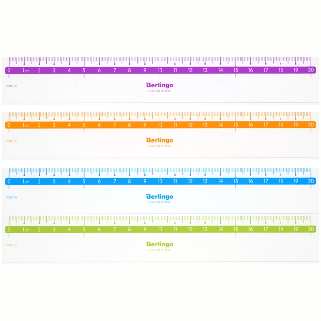 Линейка 20см Berlingo "Color", пластиковая, прозрачная