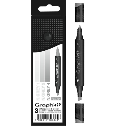 Набор маркеров для рисования Graph'It Classic Neutral Greys 3 штуки (нейтральные серые) купить в магазине маркеров и товаров для рисования ArtCraft.Space с доставкой по РФ и СНГ