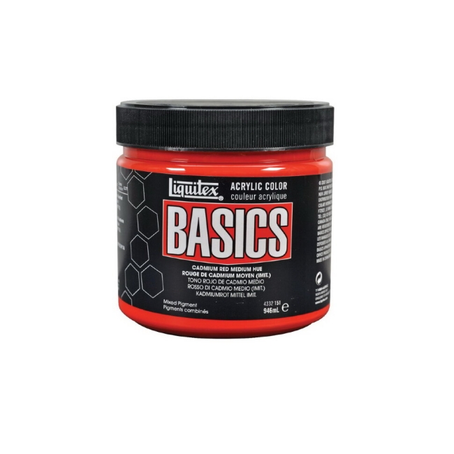 Краска акриловая LIQUITEX Basics №151 кадмий красный средний имит 946 мл купить в художественном магазине ArtCraft.Space с доставкой по всему миру
