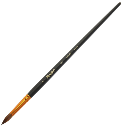 Кисть Roubloff колонок №7 круглая для акварели, гуаши и масла с короткой чёрной ручкой  купить в магазине товаров для рисования ArtCraft.Space