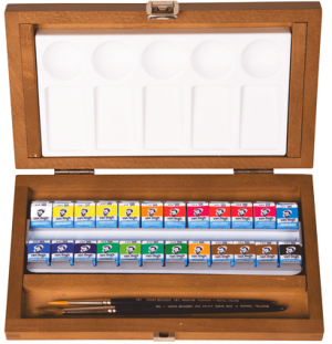 Набор акварельных красок Van Gogh 24цв кювета деревянный короб,