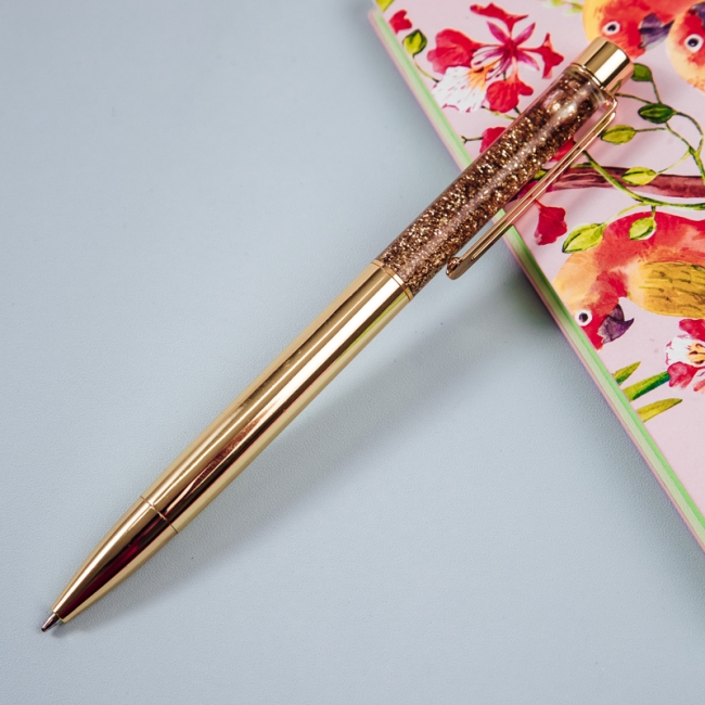 Ручка шариковая автоматическая MESHU "Gold sand" синяя, 1,0мм Ручка шариковая автоматическая MESHU "Gold sand" синяя, 1,0мм