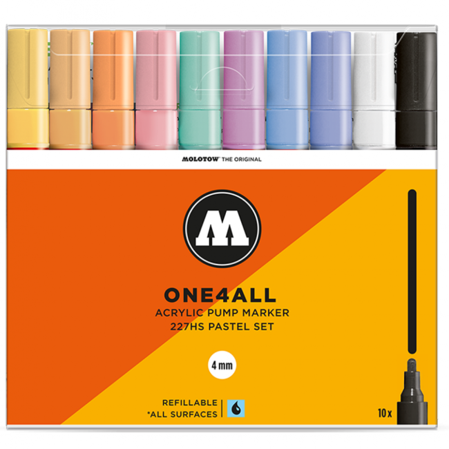 Molotow Набор маркеров ONE4ALL 227HS Pastel-Set 10 шт 200458 4 мм