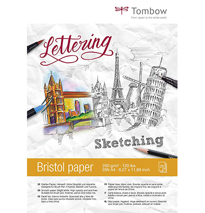Альбом для рисования Tombow Bristol 250г/м2 21х29.7 см / гладкая 25 л. / ярко-белая PB-MARK,