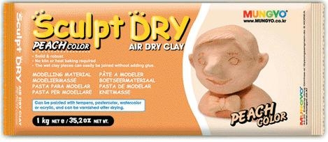 Глина для моделирования 1000 г персиковая Sculpt Dry, MUNGYO