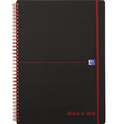 Блокнот OXFORD Black ’n’ Red A4 70л линейка двойная спираль пластиковая обложка  ,,