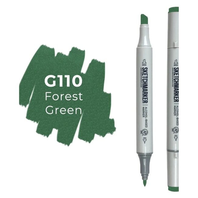 Маркер SKETCHMARKER двухсторонний на спирт.основе цв.G110 Зеленый лес
