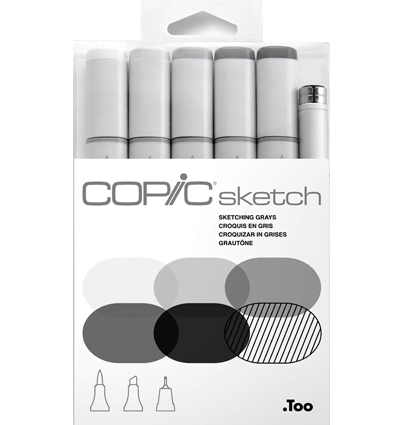 Набор маркеров Copic Sketch серые оттенки 6цв