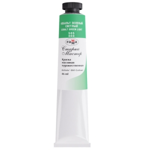 Краска масляная художественная Гамма "Старый мастер", 46мл, туба, кобальт зеленый светлый Краска масляная художественная Гамма "Старый мастер", 46мл, туба, кобальт зеленый светлый