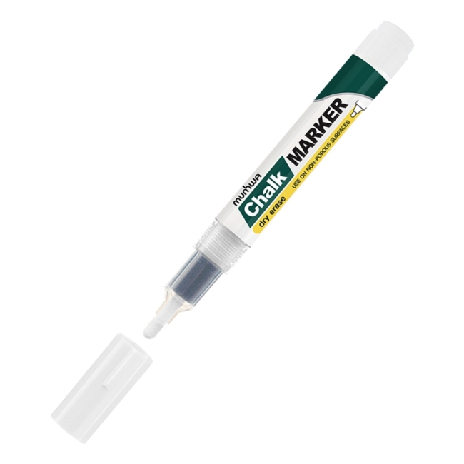 Маркер меловой MunHwa "Chalk Marker" белый, 3мм, спиртовая основа, пакет Маркер меловой MunHwa "Chalk Marker" белый, 3мм, спиртовая основа, пакет