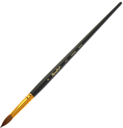Кисть Roubloff колонок №8 круглая для акварели, гуаши и масла с короткой чёрной ручкой  купить в магазине товаров для рисования ArtCraft.Space