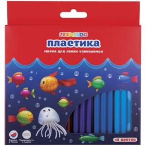 Набор пластики для лепки Цветик, 12 цветов, 240г, картон, европодвес