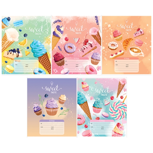 Тетрадь 24л., клетка ArtSpace "Рисунки. Bright sweets", эконом