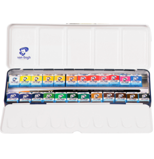 Набор акварельных красок Van Gogh 24цв кювета металлический короб, Набор акварельных красок Van Gogh 24цв кювета металлический короб,