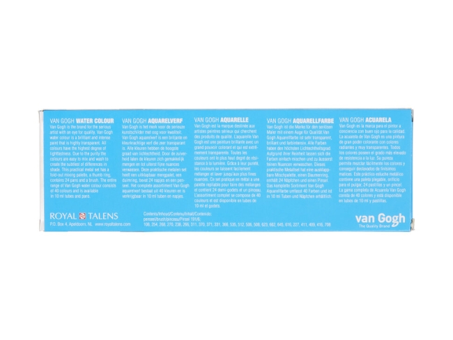 Акварель Van Gogh Royal Talens набор 24 кюветы в металлическом кейсе купить в художественном магазине ArtCraft.Space