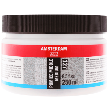 Медиум для акрила Amsterdam Pumice Middle Medium для придания среднезернистой структуры 127 в банке 250 мл купить в художественном магазине ArtCraft.Space с доставкой по РФ и СНГ