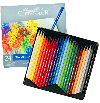 Набор акварельных карандашей без оболочки Cretacolor Aqua Monolith 24 цветов в кейсе купить в художественном магазине ArtCraft.Space с доставкой по РФ и СНГ