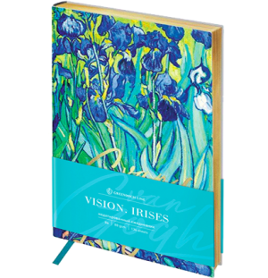 Ежедневник недатир. B6, 136л., кожзам, Greenwich Line "Vision. Van Gogh. Irises", тон. бл, зол. срез