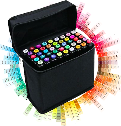 Finecolour Brush Marker набор маркеров с кистью 50 цветов в сумке купить файнколор браш в магазине маркеров и товаров для рисования ArtCraft.Space с доставкой по РФ и СНГ