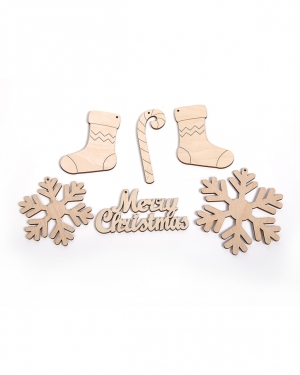 Набор заготовок для декорирования Merry Christmas 9-11см,