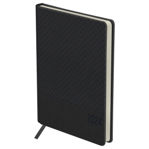 Ежедневник датированный 2024г., А5, 176л., кожзам, OfficeSpace "Pattern", графитовый